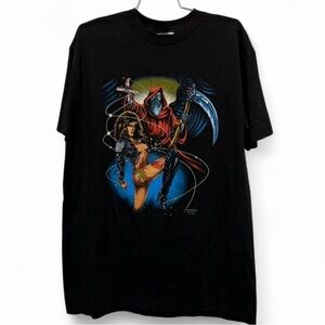 Single Stitch Vintage 1989 3D Emblem Wizard Reaper Biker Graphic T-shirt Mens XL